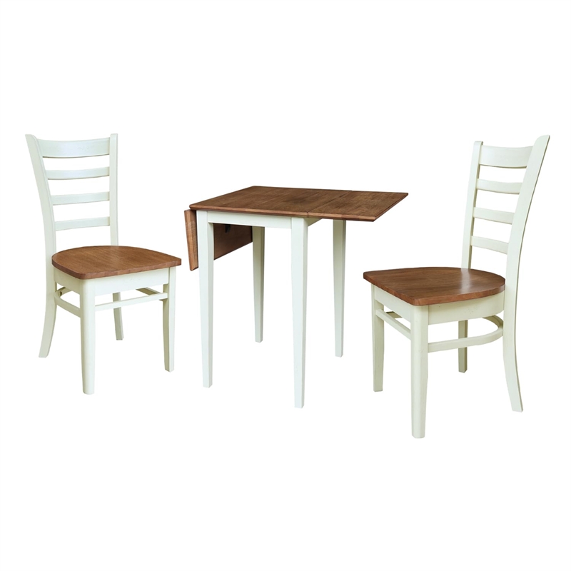 Small Dual Drop Leaf Table with Two Chairs - 3 Piece Set - Multi-Color