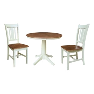 36&quot Round Top Pedestal Dining Table with 2 San Remo Chairs   Multi Color