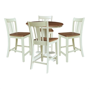 36&quot Round Extension Table with 4 Counter Height Stools - Multi-Color