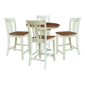 36&quot Round Extension Table with 4 Counter Height Stools - Multi-Color