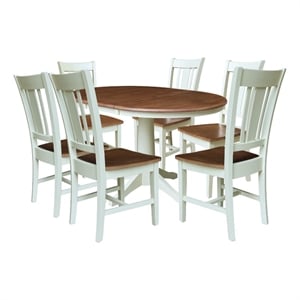 36&quot Round Extension Dining Table with 6 Chairs   Multi Color