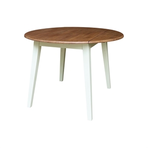 Solid Wood 42&quot Round Dual Drop Leaf Dining Table - Multi-Color