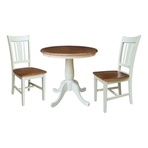 30&quot Round Top Pedestal Dining Table with 2 San Remo Chairs   Multi Color