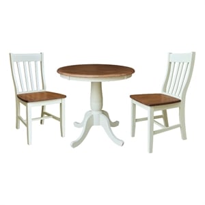 30&quot Wood Round Top Table with 2 Dining Chairs - Multi-Color