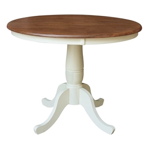 36&quot Round Top Wood Pedestal Dining Table 29.1&quot High - Multi-Color