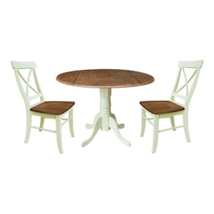 42&quot Dual Drop Leaf Wood Dining Table with 2 Chairs   Multi Color