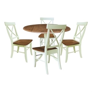 42&quot Dual Drop Leaf Wood Dining Table with 4 Chairs   Multi Color