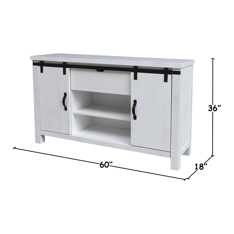 International Concepts Solid Wood Barn Door Server - Soft White