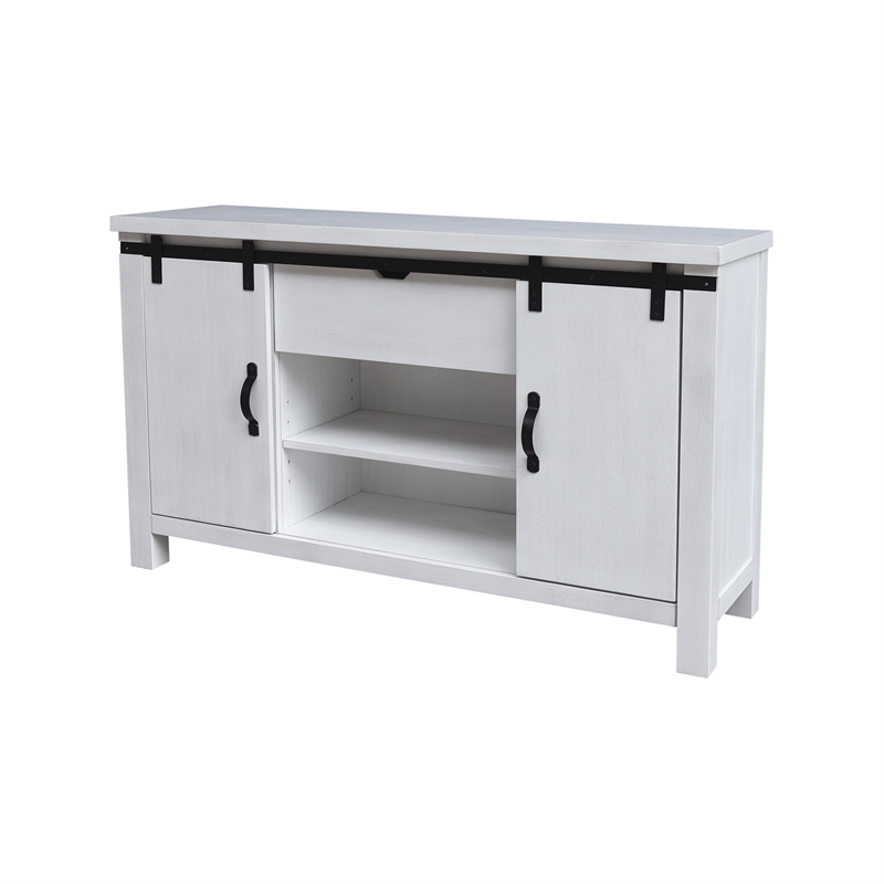 International Concepts Solid Wood Barn Door Server - Soft White
