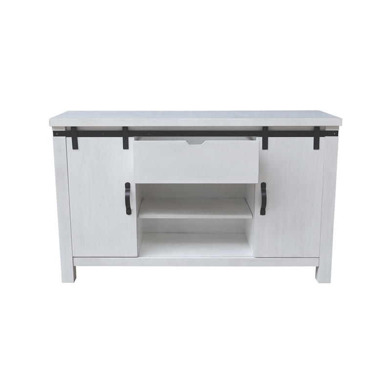 International Concepts Solid Wood Barn Door Server - Soft White