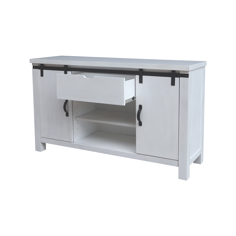 International Concepts Solid Wood Barn Door Server - Soft White