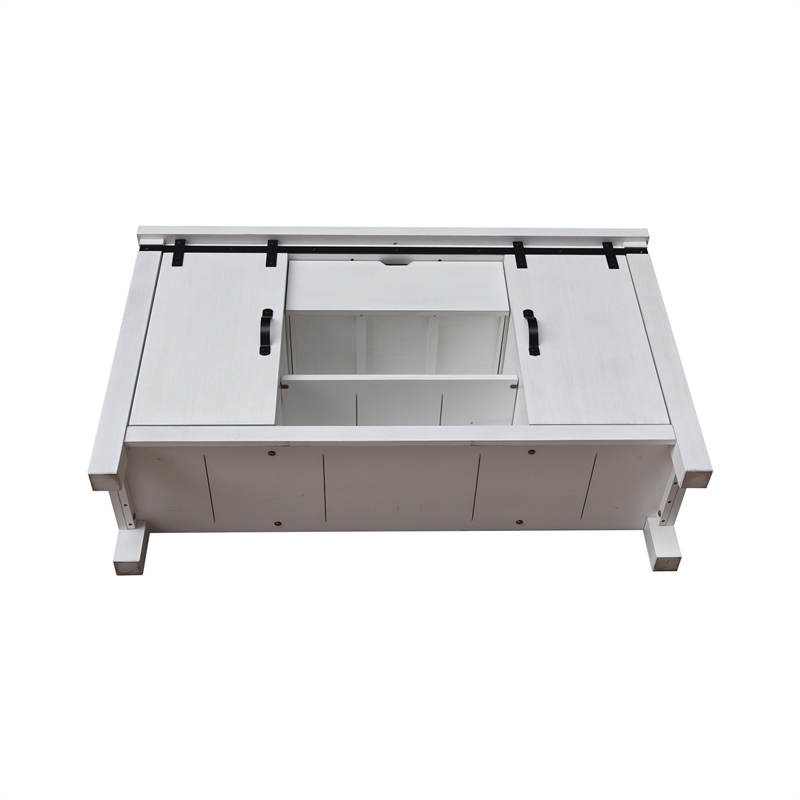 International Concepts Solid Wood Barn Door Server - Soft White