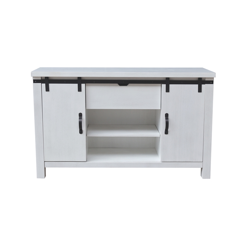 International Concepts Solid Wood Barn Door Server - Soft White