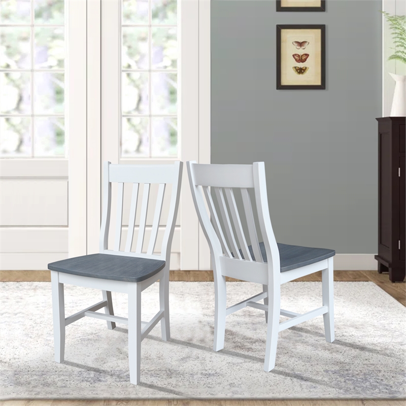 International Concepts Set of Two Cafe Dining Chairs in White
