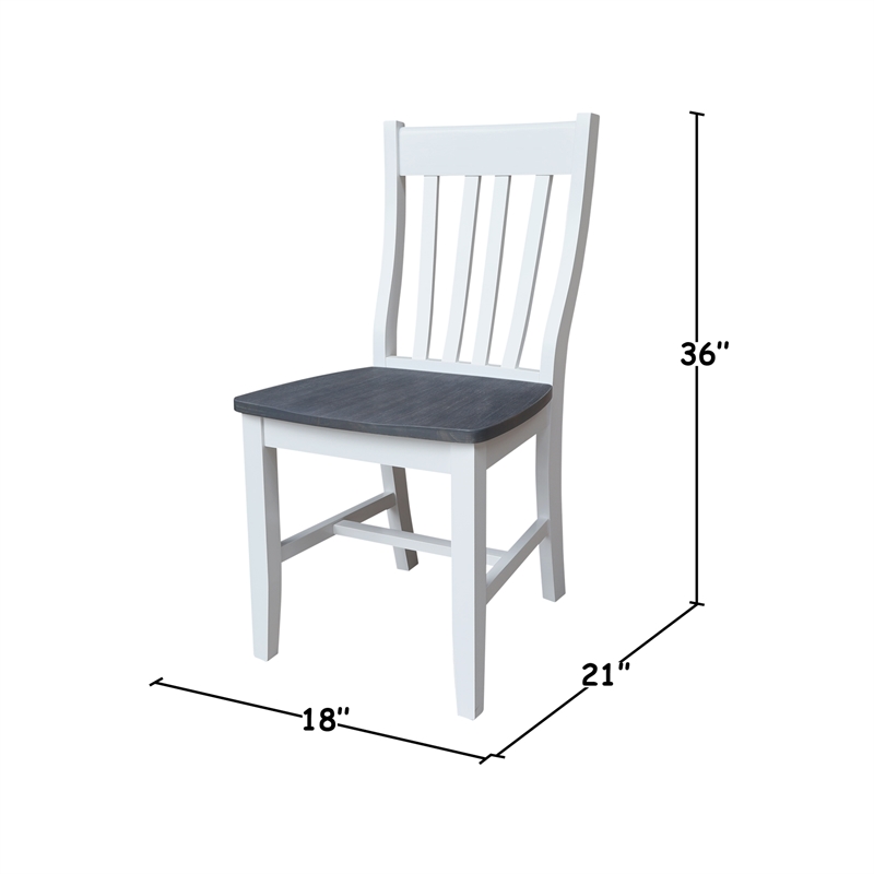 International Concepts Set of Two Cafe Dining Chairs in White
