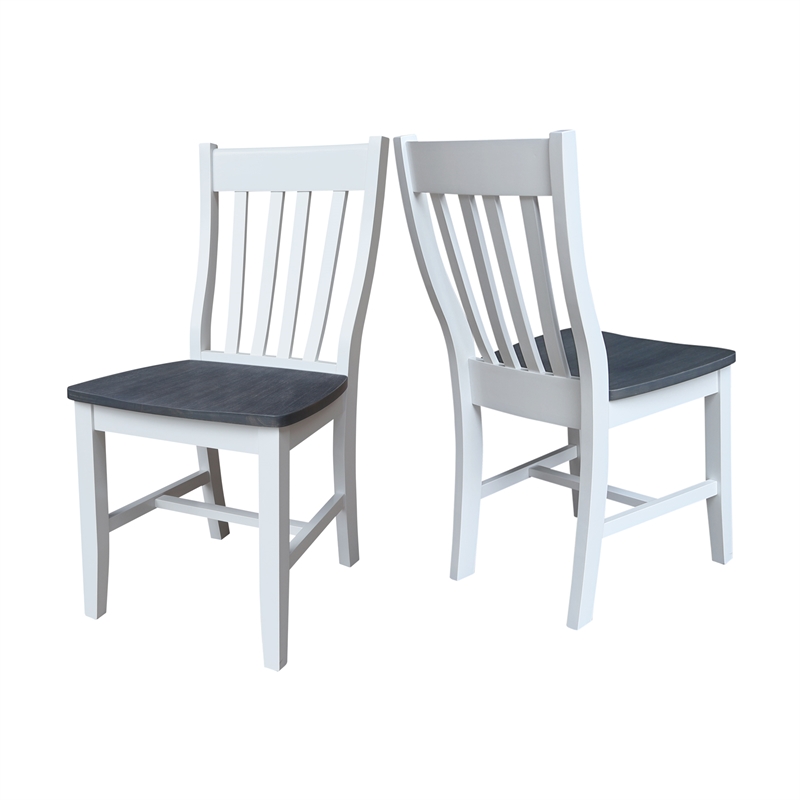 International Concepts Set of Two Cafe Dining Chairs in White
