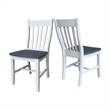 International Concepts Set of Two Cafe Dining Chairs in White