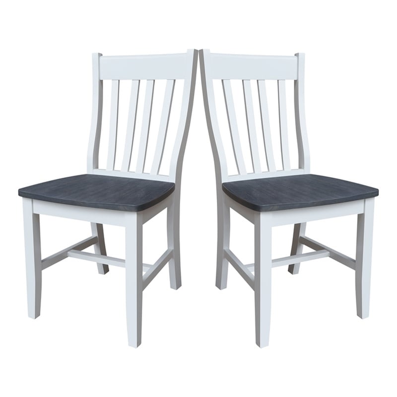 International Concepts Set of Two Cafe Dining Chairs in White