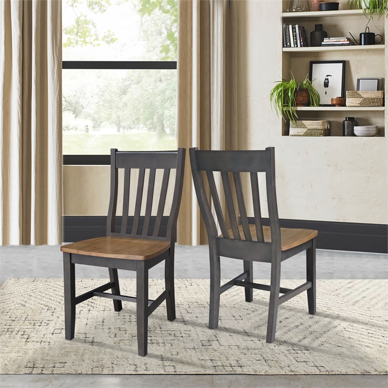 International Concepts Set of Two Cafe Dining Chairs in Hickory