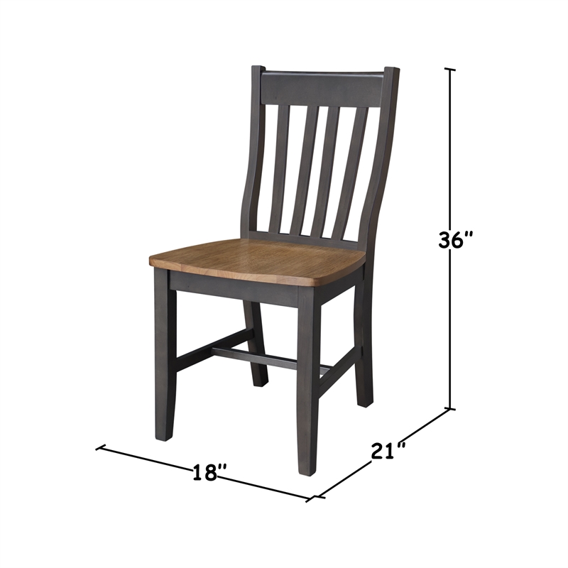 International Concepts Set of Two Cafe Dining Chairs in Hickory