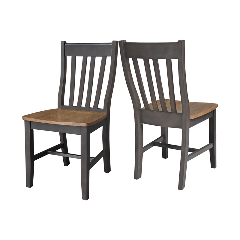 International Concepts Set of Two Cafe Dining Chairs in Hickory