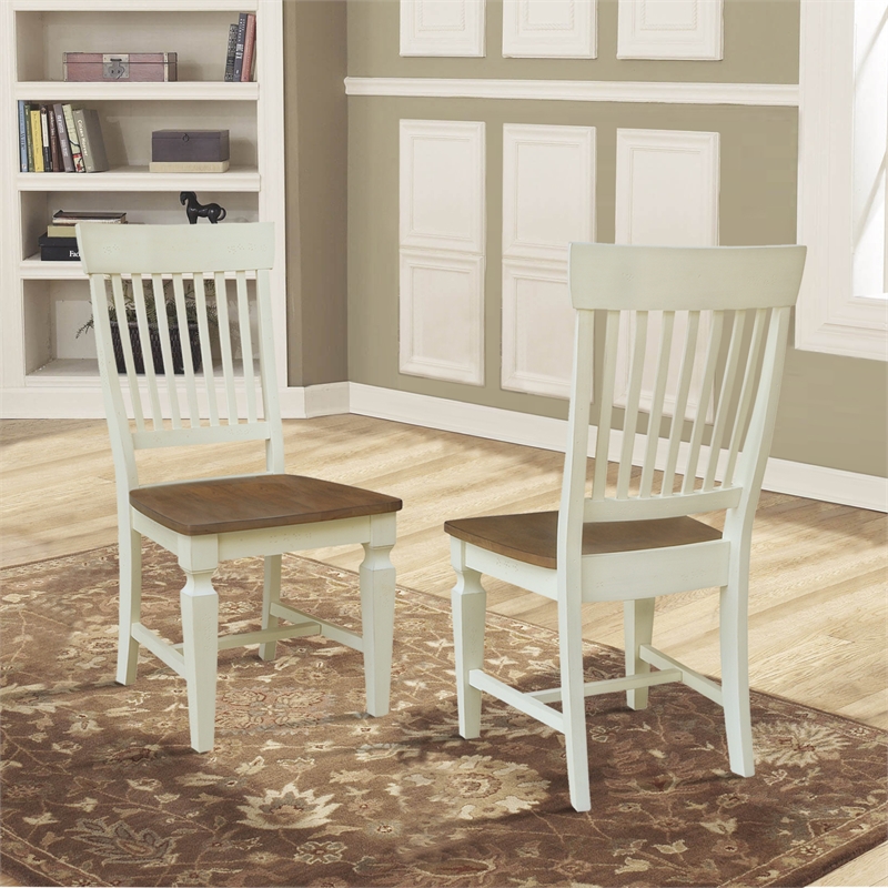 International Concepts Set of Two Vista Slat Back Dining Chairs