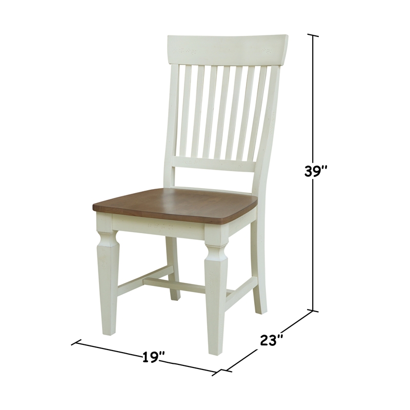 International Concepts Set of Two Vista Slat Back Dining Chairs