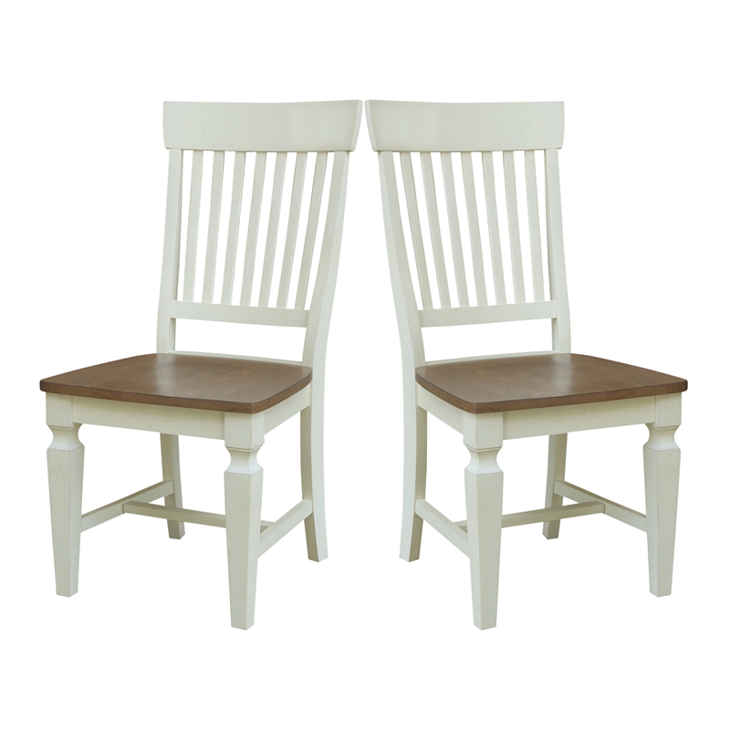 International Concepts Set of Two Vista Slat Back Dining Chairs