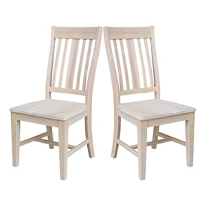 International Concepts Set of Two Benson Dining Chairs Unfinished