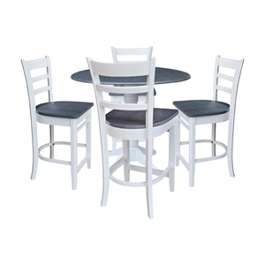 International Concepts 42&quot Round Top Dual Drop Leaf Pedestal Table with 4 Stools