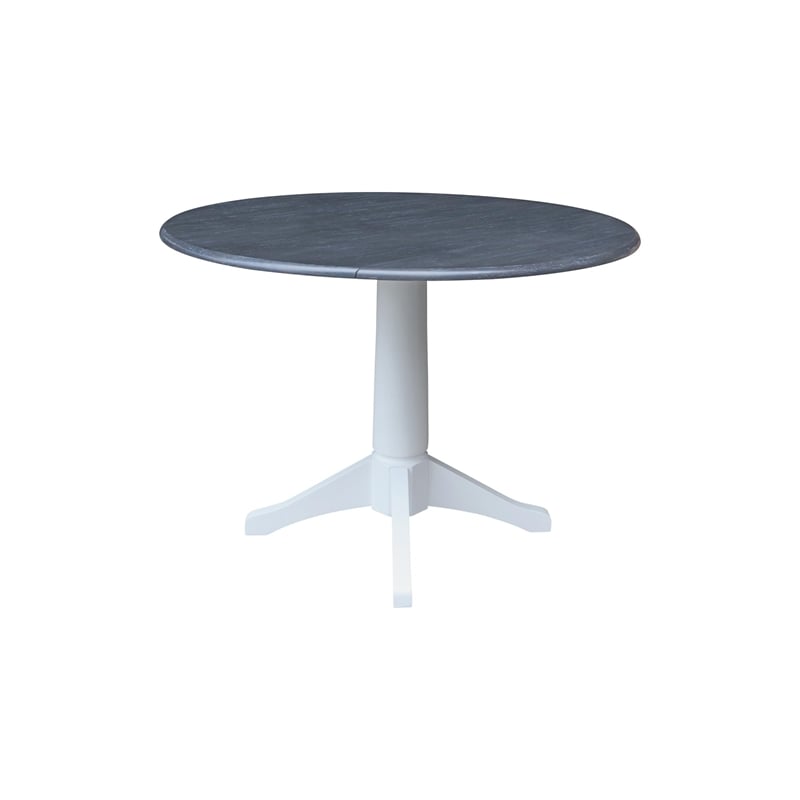 International Concepts 42 In Round dual drop Leaf Pedestal Table  30.3 