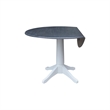 International Concepts 42 In Round dual drop Leaf Pedestal Table  30.3 