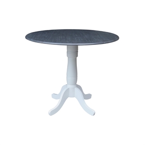 International Concepts 42 In Round dual drop Leaf Pedestal Table 35.5 &quotH