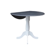 International Concepts 42 In Round dual drop Leaf Pedestal Table 35.5 