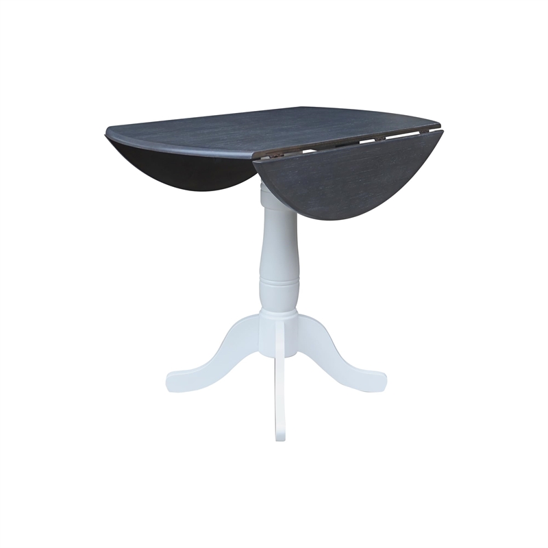 International Concepts 42 In Round dual drop Leaf Pedestal Table 35.5 