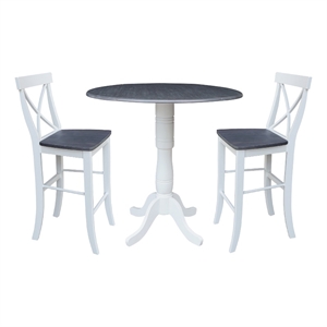 International Concepts 42&quot Round Pedestal Table with Two Bar Height Stools