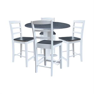 International Concepts 42&quot Round Drop Leaf Table with Four Stools