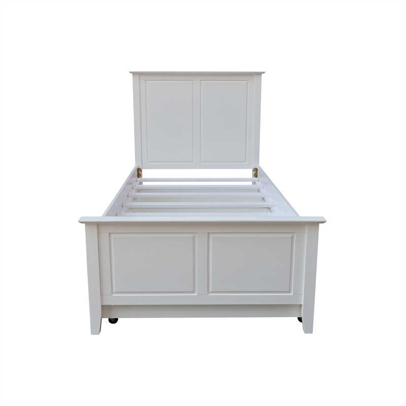 International Concepts Heritage Solid Wood Twin Trundle Bed in White