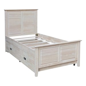 International Concepts Heritage Solid Wood Twin Trundle Bed Unfinished