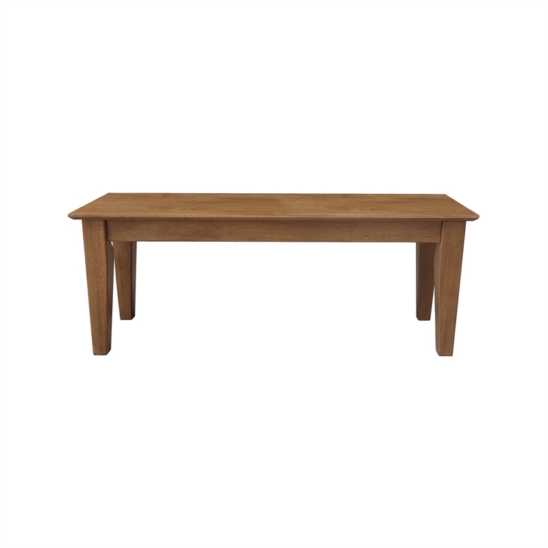 International Concepts Solid Wood Shaker Style Accent Bench in Hickory