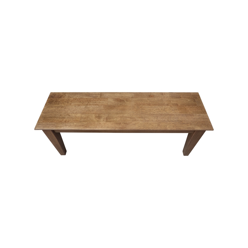 International Concepts Solid Wood Shaker Style Accent Bench in Hickory