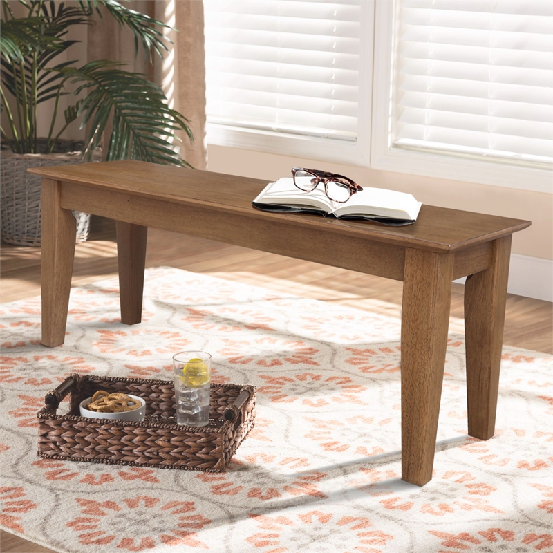 International Concepts Solid Wood Shaker Style Accent Bench in Hickory