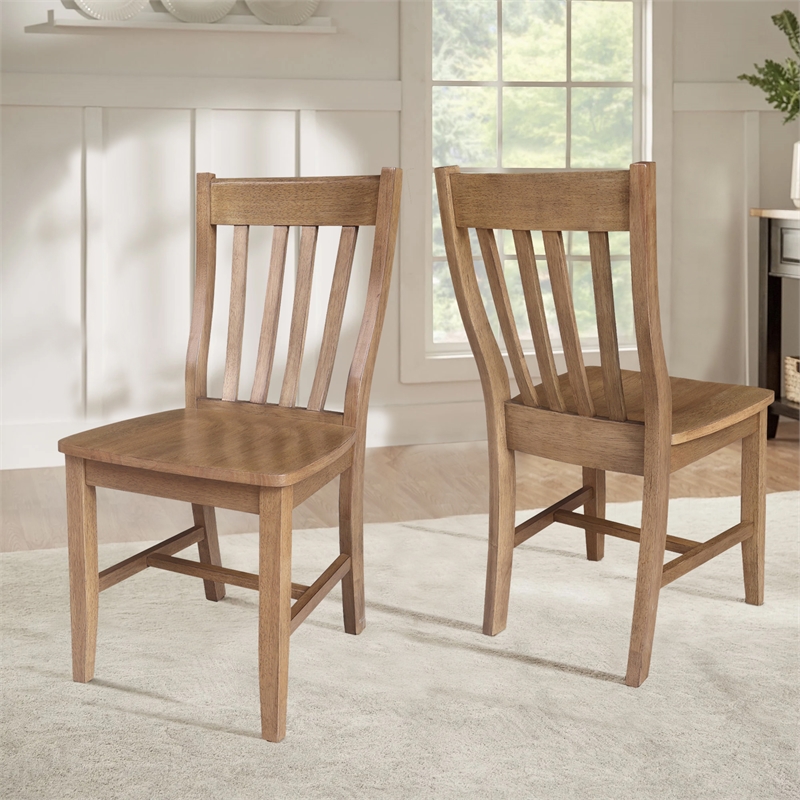 International Concepts Set of Two Cafe Dining Chairs - Hickory
