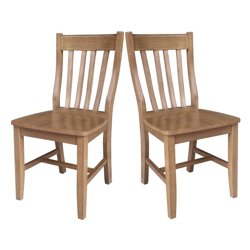 International Concepts Set of Two Cafe Dining Chairs - Hickory