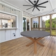 International Concepts Outdoor Teak Patio Dining Table with Polystone Top