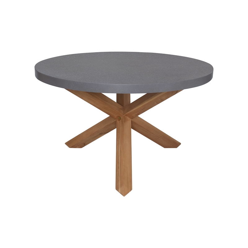 International Concepts Outdoor Teak Patio Dining Table with Polystone Top