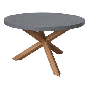 International Concepts Outdoor Teak Patio Dining Table with Polystone Top