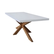 International Concepts Outdoor Teak Patio Dining Table with Polystone Top