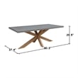 International Concepts Outdoor Teak Patio Dining Table with Polystone Top