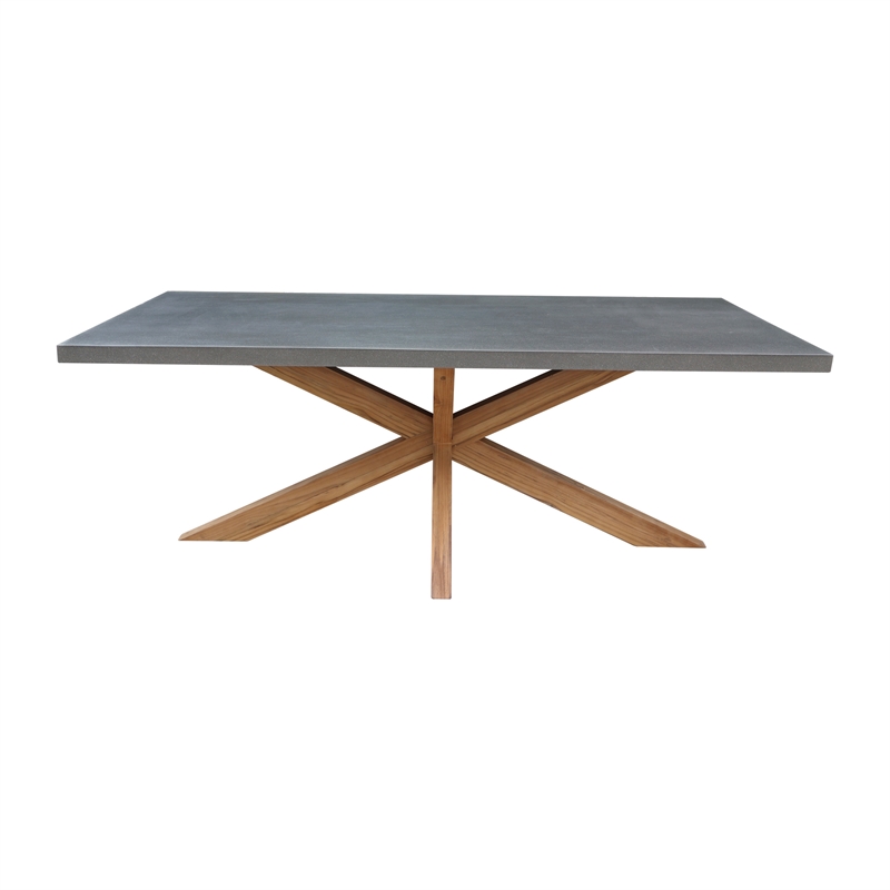 International Concepts Outdoor Teak Patio Dining Table with Polystone Top